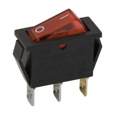 Preklopno vgradno stikalo vgradno 10A 250V rdeča luč