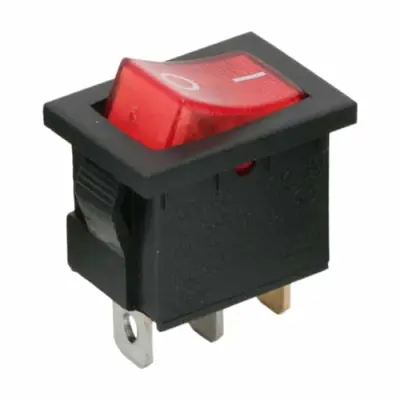 Preklopno vgradno stikalo OFF/ON 6 A (10 A) 250V AC rdeča osvetlitev