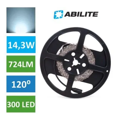 LED trak 2835 300 LED 14,3W 12V hladno beli 6500K IP20 5m