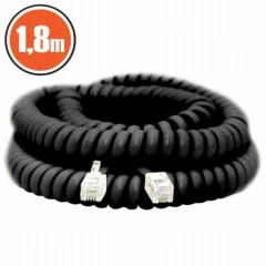 Telefonski kabel spiralni črn 1,8m