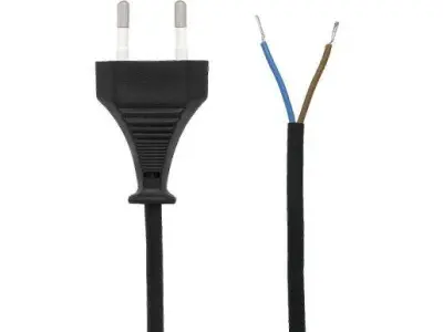 Priključna vrvica 2x0.5mm2 1,5m črna