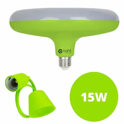 LED žarnica - sijalka E27 UFO + grlo na kablu 15W 1200 lm hladno bela 6000K