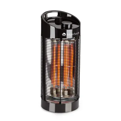 Blumfeldt Heat Guru 360, stojec grelnik, zunanji grelnik, 1200/600 W, 2 stopnji gretja, IPX4, crna barva, Crna
