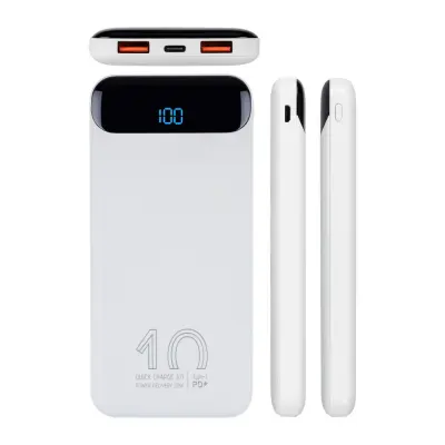 RIVACASE VA2540 10000mAh Quick Charge 3.0 prenosna baterija, Bela