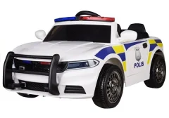 Otroški električni avto Police 12V Bela lea