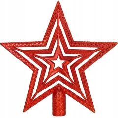 Zvezda za na božično jelko rdeča 10 cm