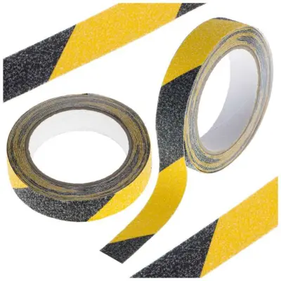 Samolepilni protizdrsni trak 25mm 5m črno-rumen
