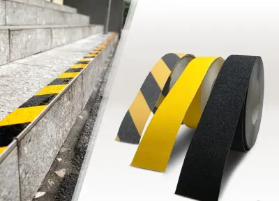 Samolepilni protizdrsni trak 50mm 5m črno-rumen