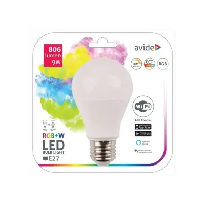 SMART LED sijalka E27 9W RGB+W WiFi APP