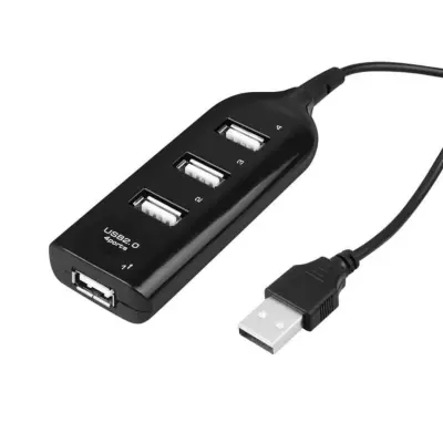 USB HUB razdelilec 2.0 4 vrata 480 Mbps 45cm črn