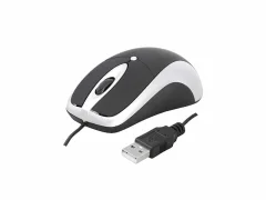 USB žična optična miška črno - srebrna