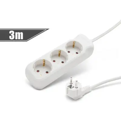 Podaljšek na 3 vtičnice 3x1,5mm 3m