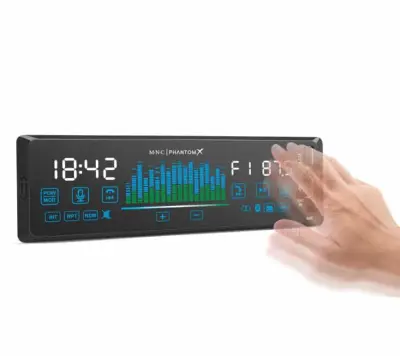 Avtoradio PhantomX 1 DIN 4 x 50W bluetooth/MP3/AUX/USB z glasovnim upravljanjem ter upravljanjem s kretnjami