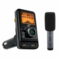 FM bluetooth 5.0 oddajnik transmitter z mikrofonom 2xUSB 1+2,4A