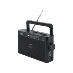 Prenosni radio s polnilno baterijo, Bluetoothom, USB, TF, črne barve