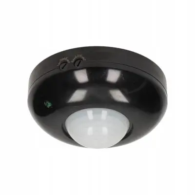 Senzor gibanja PIR stropni 360° IP20 1200W črn
