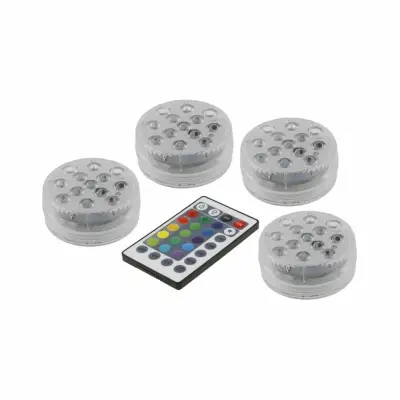 Set 4 vodotesnih RGB LED svetilk za bazen z daljinskim upravljalnikom IP68