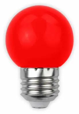 LED sijalka E27 G45 1W DECOR rdeča