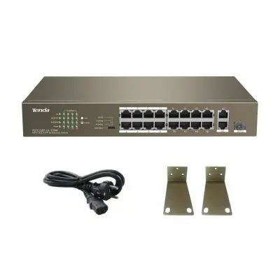 Stikalo 100M 48cm 18xRJ45 16x PoE 1x SFP 2x Giga uplink 29,4 cm Tenda