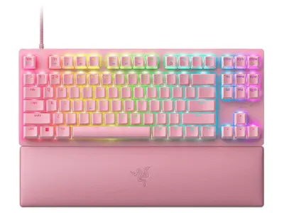 RAZER Huntsman V2 Tenkeyless, linearna optična stikala, roza, US (SLO gravura) gaming tipkovnica
