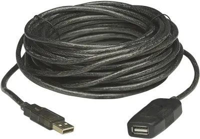 Manhattan USB kabel USB 2.0 USB-A vtič\, USB-A vtičnica 20.00 m črna  150958