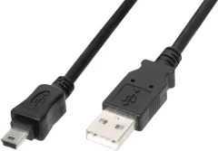 Digitus USB kabel USB 2.0 USB-A vtič\, USB-mini-B vtič 1.80 m črna z OTG funkcijo AK-300108-018-S