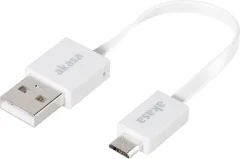 Akasa USB kabel USB 2.0 USB-A vtič\, USB-mikro-B vtič 0.15 m bela visoko fleksibilno\, pozlačeni konektorji\, UL-certificirano AK-CBUB16-15WH