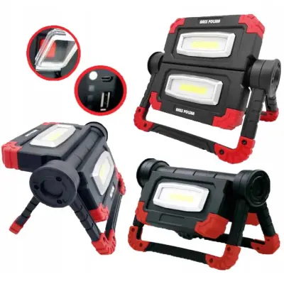 Prenosni akumulatorski gradbeni dvojni reflektor LED COB 40W 7000mAh USB