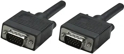 Manhattan VGA priključni kabel VGA 15-polni vtič\, VGA 15-polni vtič 1.80 m črna 311731 lahko se privije VGA kabel