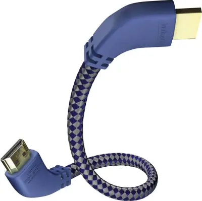 Inakustik HDMI kabel HDMI-A vtič, HDMI-A vtič 2 m srebrno-modra 0042502 avdio povratni kanal, pozlačeni konektorji, obložen, Ultra HD (4k) HDMI HDMI k