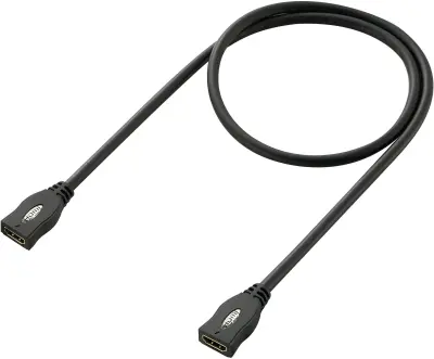 SpeaKa Professional HDMI podaljšek HDMI-A vtičnica, HDMI-A vtičnica 1 m črna SP-1793612 4K UHD, avdio povratni kanal, pozlačeni konektorji HDMI kabel