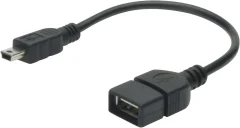USB 2.0 adapter [1x USB 2.0 mini vtikač B - 1x USB 2.0 vtič] črn Digitus AK-300310-002-S