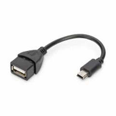 USB 2.0 adapter [1x USB 2.0 mini vtikač B - 1x USB 2.0 vtič] črn Digitus AK-300310-002-S