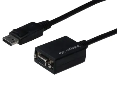 Digitus AK-340410-001-S DisplayPort / VGA adapter [1x moški konektor DisplayPort - 1x ženski konektor VGA] črna  15.00 cm