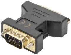 Digitus AK-320505-000-S DVI / VGA adapter [1x ženski konektor DVI\, 24 + 5 polov - 1x moški konektor VGA] črna