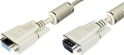 Digitus VGA podaljšek VGA 15-polni vtič\, VGA 15-polna vtičnica 3.00 m siva AK-310203-030-E lahko se privije\, s feritnim jedrom VGA kabel