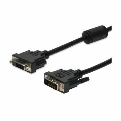 Digitus DVI podaljšek DVI-D 24+1-polni vtič\, DVI-D 24+1-polna vtičnica 4.50 m črna AK-320200-050-S lahko se privije DVI kabel