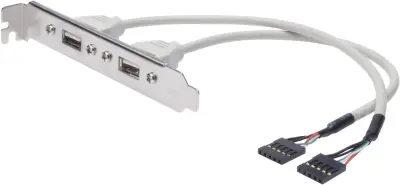 DIGITUS [2x USB 2.0 vtič intern 5pol. - 2x USB 2.0 vtičnica A] 0.25 m bež z UL-certifikatom Digitus USB 2.0 priključni kabel