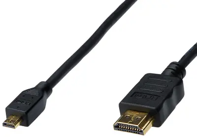 Digitus HDMI priključni kabel HDMI-A  vtič\, HDMI-mikro-D  vtič 1.00 m črna AK-330115-010-S pozlačeni konektorji HDMI kabel