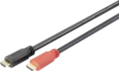 Digitus HDMI priključni kabel HDMI-A  vtič\, HDMI-A  vtič 40.00 m črna AK-330105-400-S pozlačeni konektorji HDMI kabel