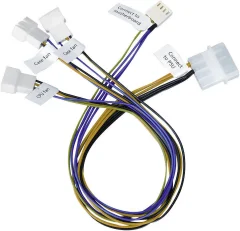 PC ventilator priključni kabel [3x 3-polni moški konektor za računalniški ventilator\, 4-polni moški konektor za računalniški ventilator - 1x 4-polni električni moški konektor IDE] 0.30 m  A