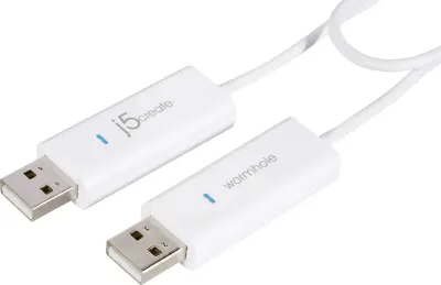j5create Wormhole KVM stikalo / podatkovni kabel beli 1\,8 m Mini podatkovni kabel KVM j5create za računalnik JUC-100