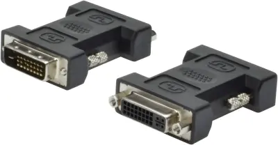 Digitus AK-320502-000-S DVI adapter [1x moški konektor DVI\, 24 + 1 polov - 1x ženski konektor DVI\, 24 + 5 polov] črna