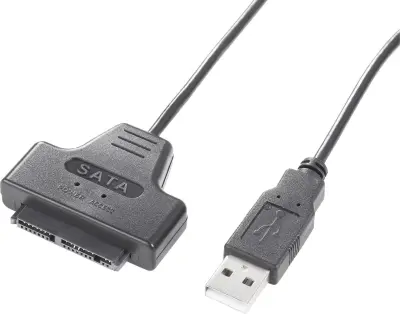 Adapterski kabel Renkforce\, iz USB 2.0 na 4\,6 cm (1\,8'') SATA\, 0\,48 m Adapterski kabel\, iz USB 2.0 na Micro SATA\, črne barve\, 48 cm