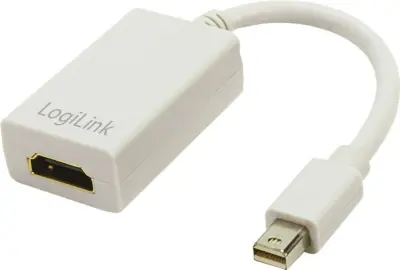 LogiLink CV0036A DisplayPort / HDMI adapter [1x moški konektor mini Displayport - 1x ženski konektor HDMI] bela  10.00 cm