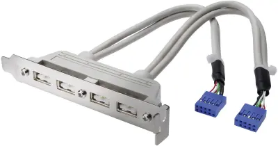 Digitus USB 2.0 adapter [4x 10-polni interni ženski konektor USB 2.0 - 2x ženski konektor USB 2.0 tipa A] AK-300304-002-E 20.00 cm