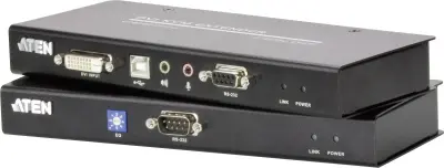 Aten KVM podaljšek za USB vhodne naprave in DVI grafiko s prenosom zvoka in RS-232 (60 m) KVM-podaljšek Aten\, USB/DVI\, 60 m CE600-AT-G