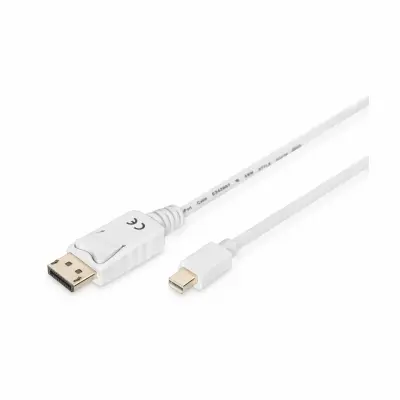 Digitus Mini-DisplayPort / DisplayPort adapterski kabel mini DisplayPort  vtič\, DisplayPort  vtič 3.00 m bela AK-340102-030-W  DisplayPort kabel