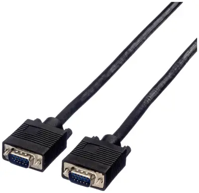 Value VGA priključni kabel VGA 15-polni vtič 15.00 m črna 11.99.5258 dvojno oklopljen\, lahko se privije VGA kabel