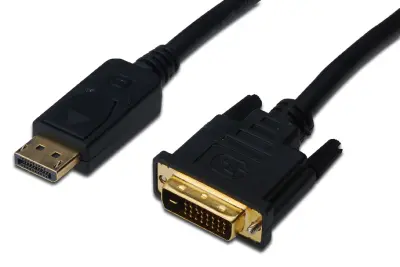 Digitus DisplayPort / DVI adapterski kabel DisplayPort  vtič\, DVI-D 24+1-polni vtič 2.00 m črna AK-340301-020-S lahko se privije DisplayPort kabel
